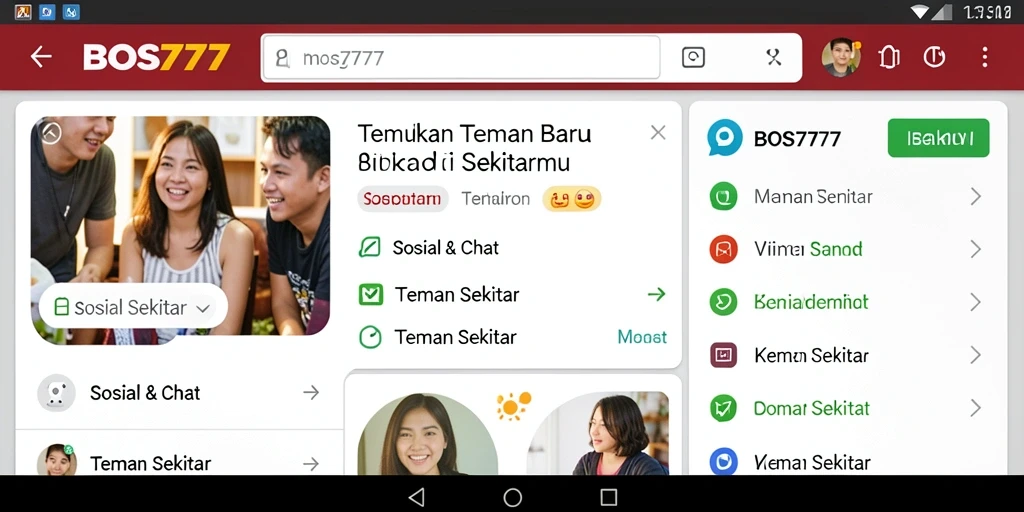 Tampilan antarmuka BOS777 yang ramah pengguna untuk menemukan teman baru.