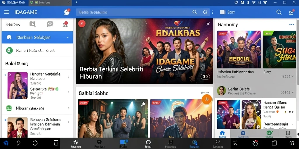 Tampilan antarmuka user-friendly IDAGAME untuk berita hiburan.