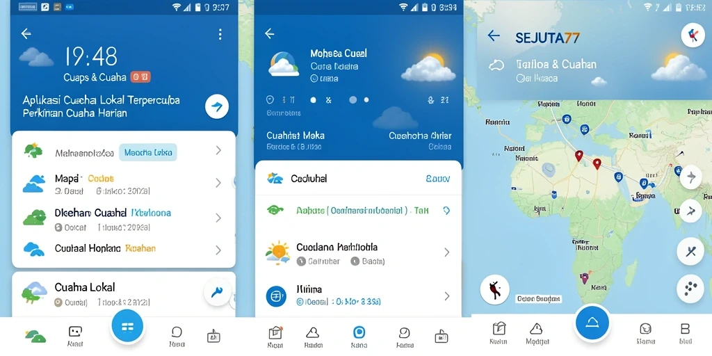 Antarmuka SEJUTA77 yang informatif untuk cuaca lokal.