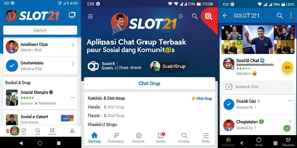 Antarmuka SLOT21 menampilkan fitur chat grup yang interaktif dan mudah digunakan.