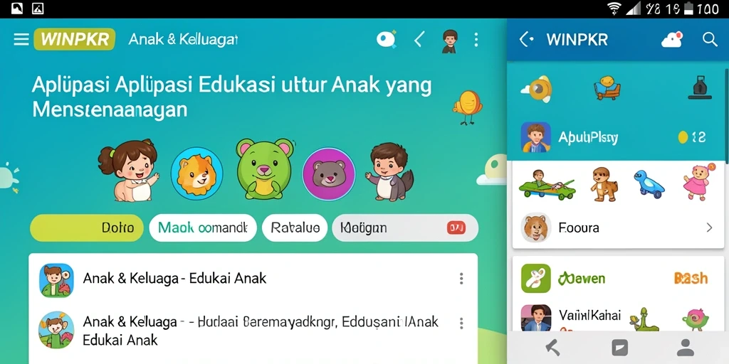 Tampilan antarmuka aplikasi WINPKR yang interaktif untuk belajar anak.